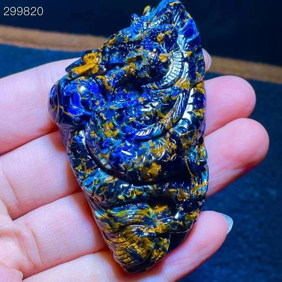 Ожерелье с подвеской из натурального синего пьестерсита для женщин и мужчин 75 7x49