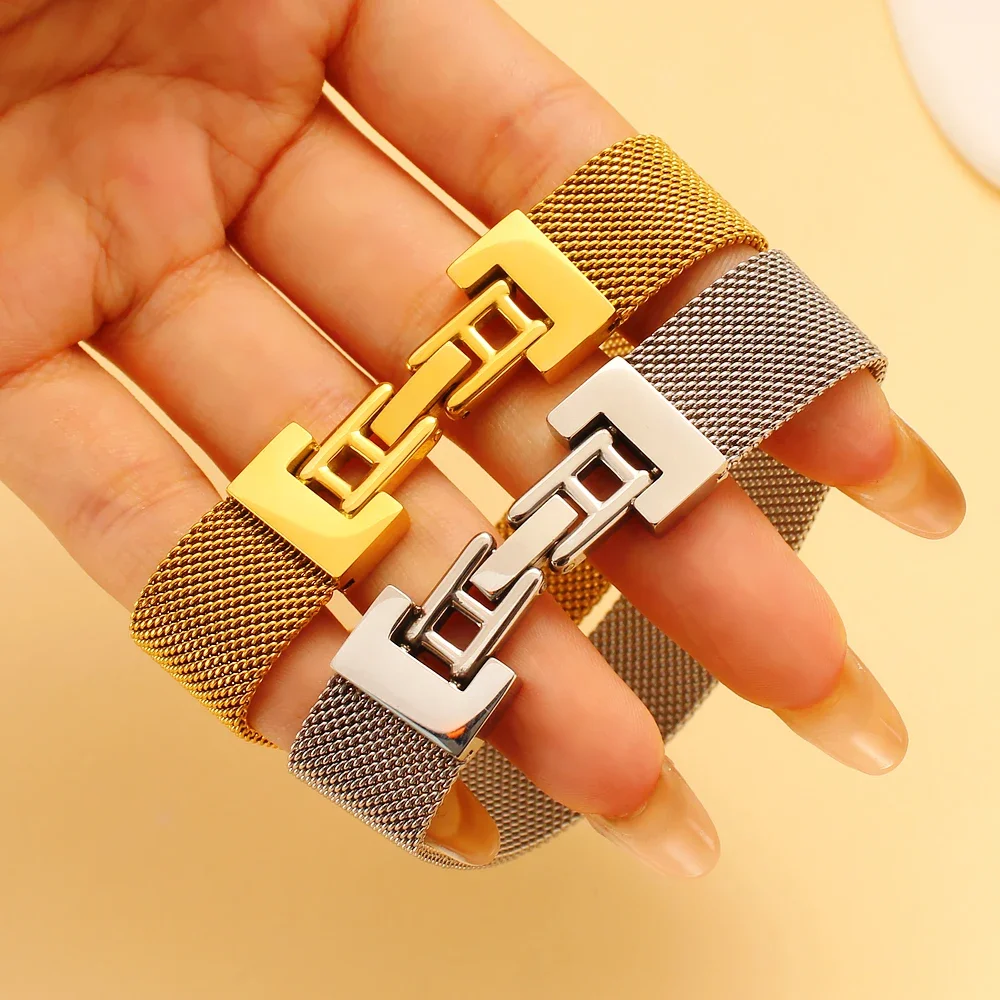 Большой металлический браслет из нержавеющей стали 14 мм