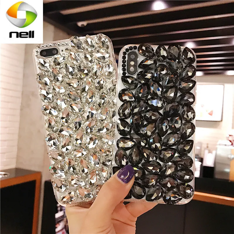 DIY 3D Блестящий чехол со стразами кристаллами мягкий для телефона Samsung A5 A7 A9 A8 A6 PLUS