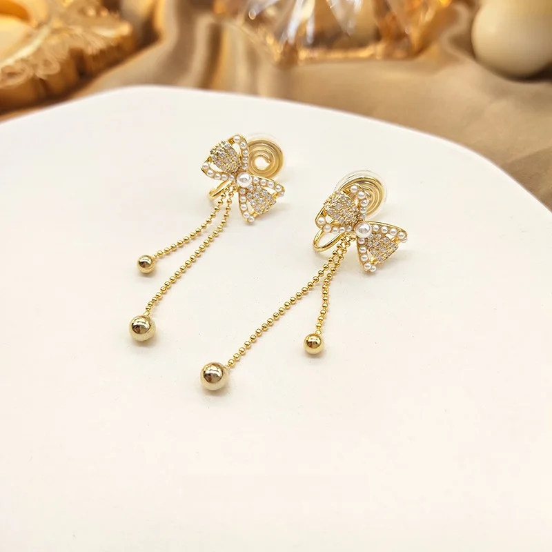 Высококачественные длинные банты с жемчужной кисточкой катушка от комаров зажим