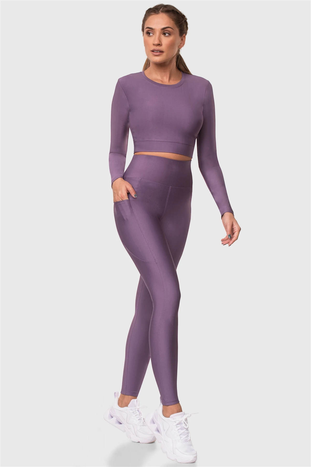 Superstacy High Waist Pockets Lilac Sports Leggings