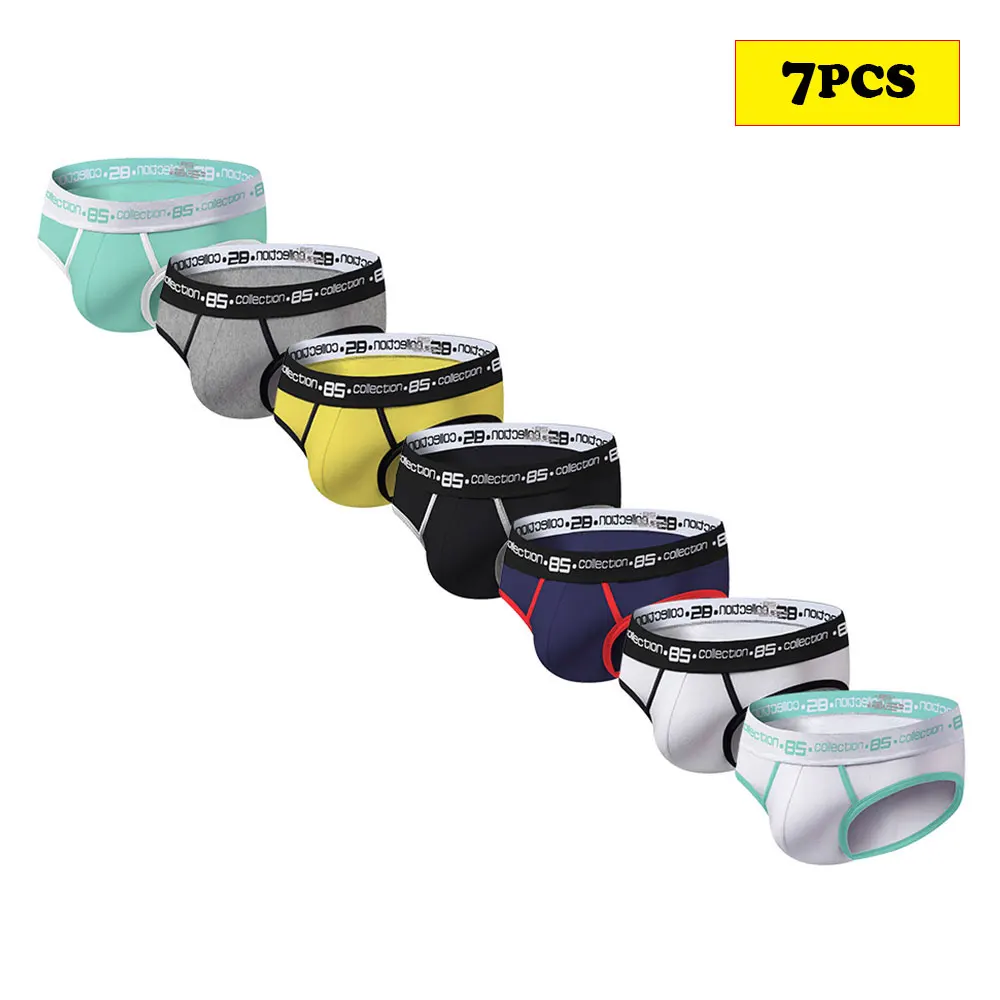 7 шт./компл. мужские трусики дышащие сексуальные трусы-бикини нижнее белье