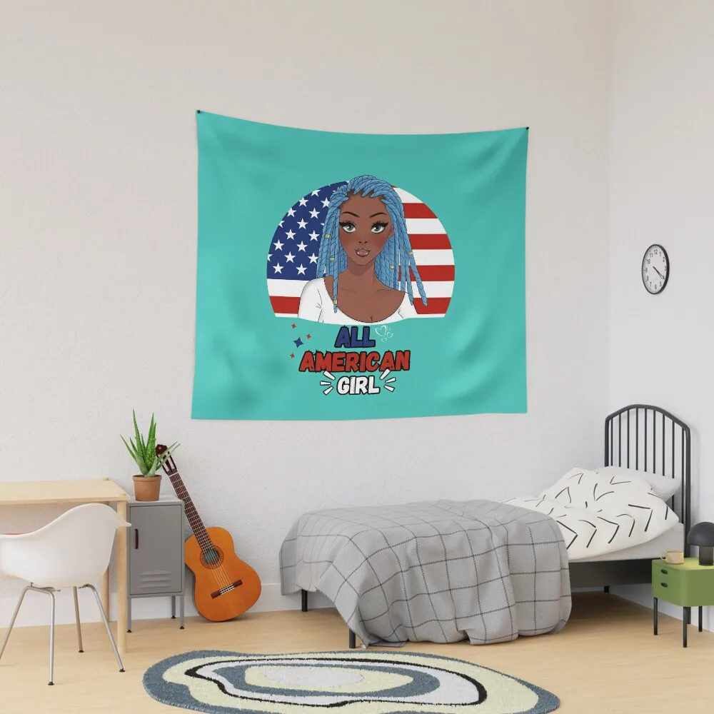 

patriotic 4th of July American Girl Women Tapestry