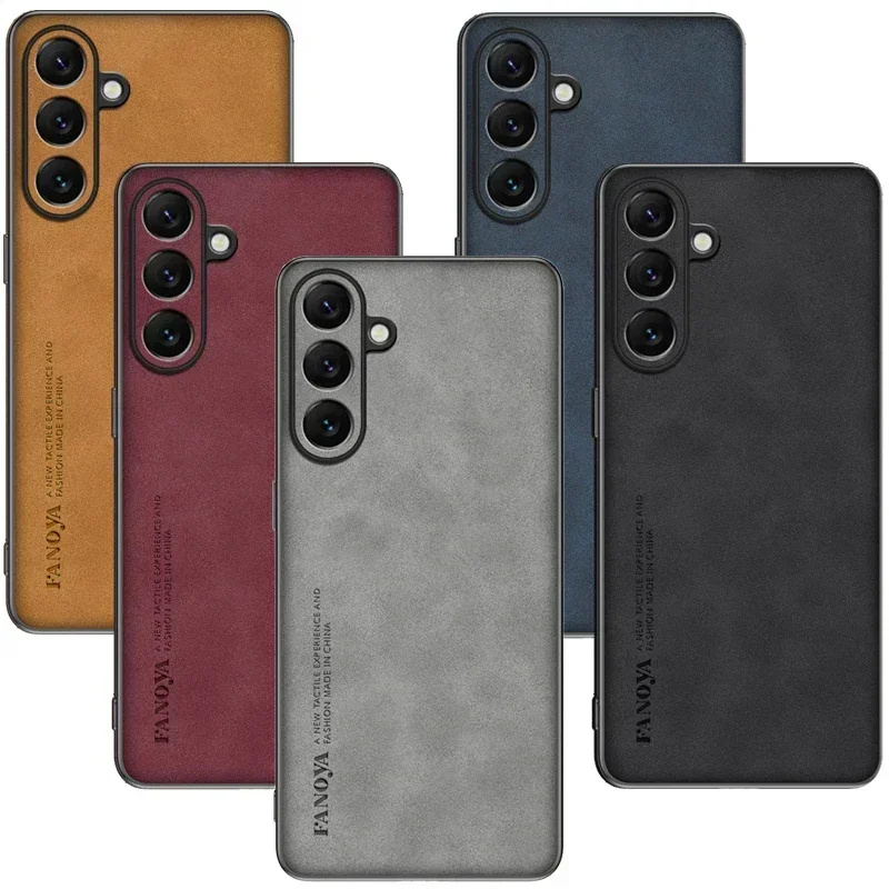 Для Galaxy A36 A16 5G матовый чехол из искусственной кожи противоударный жесткий для
