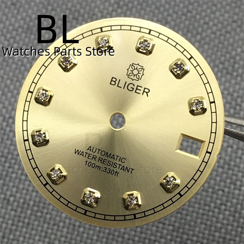 Часы наручные BLIGER NH35 с индикатором даты часовые циферблаты небесно-голубыми