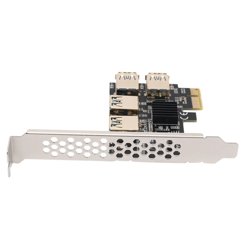 Placa Adaptadora Pcie Riser Portas Novo Adaptador Pci-e 1x para Usb 3.0 Pci-e Rabs9 Gpu Riser Extensor Eteu Display Display Engrenagem Zec 1 Cartões para acréscimos