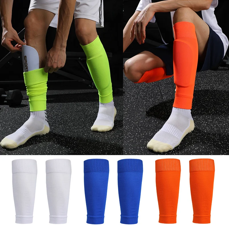 

2023 Adults Elasticity Soccer Shin Guards Kids Men Plus Size Leg Cover Calf Sleeve Sport Football Pads Kicking Ball Protection