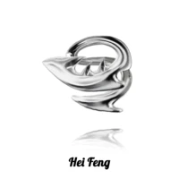 heifeng hip hop metal earring for men punk design 2022 new trend high quality brass silvery plated ear clip fashion jewelry