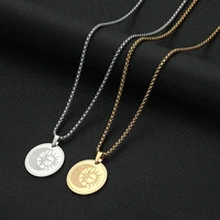 stainless stee sun moon pendant amulet necklace for men women metal silver gold color sun and moon choker box chain