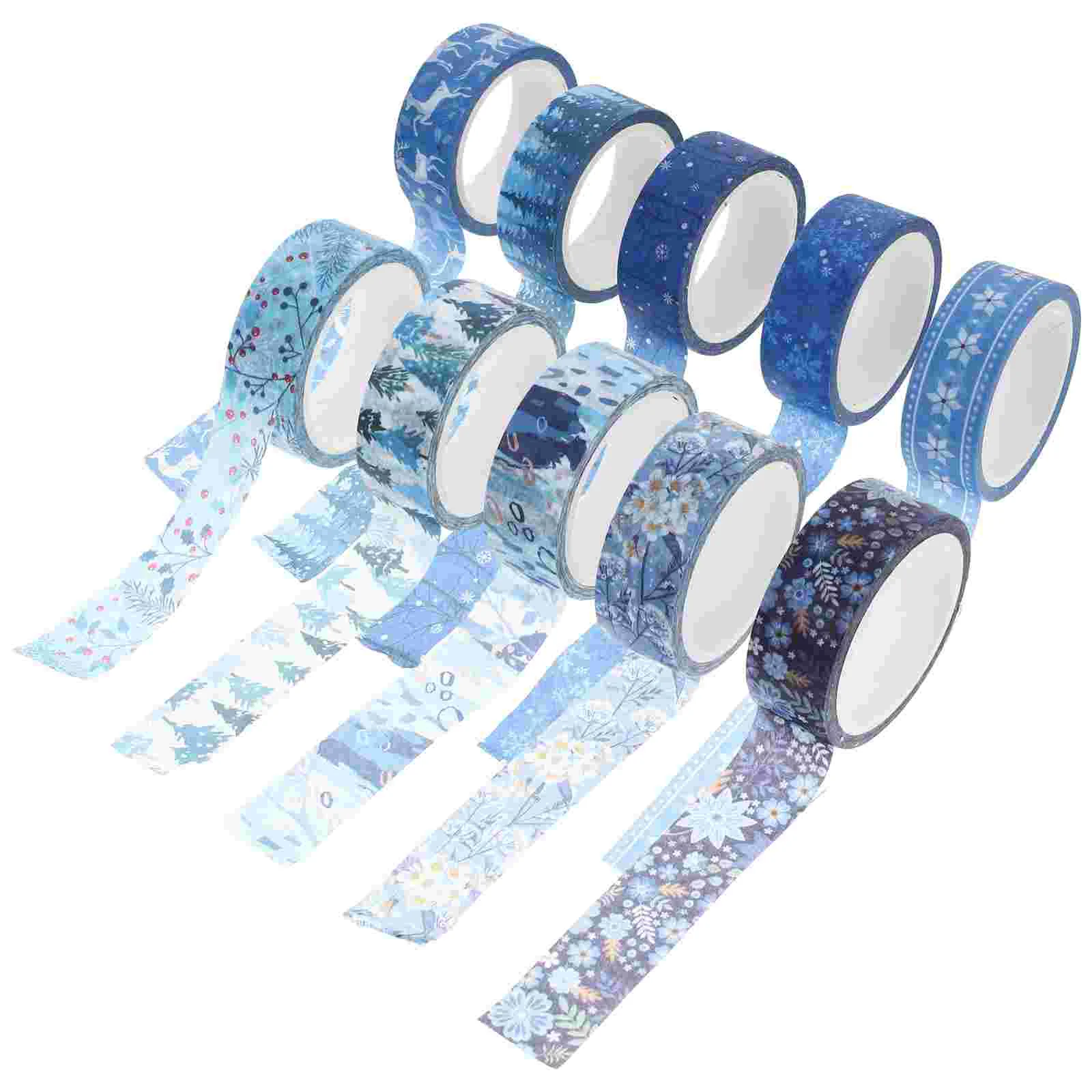

10 Rolls of Crafting Tape Scrapbooking Tape DIY Washi Tape Xmas Themed Washi Tape Winter Season Tape