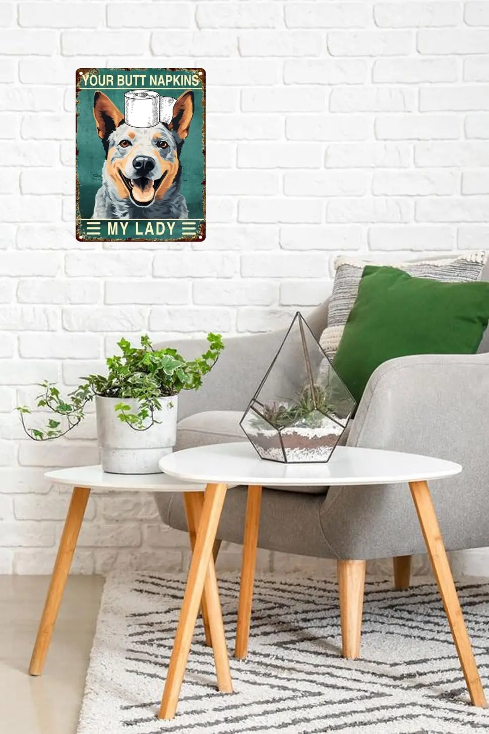 ustrln Cttle Dog 12x8 nch Metl Sgn Your Butt Npkns My Ldy Bthroom Decor для женщин Bt Wll Funny Guest rt Tolet