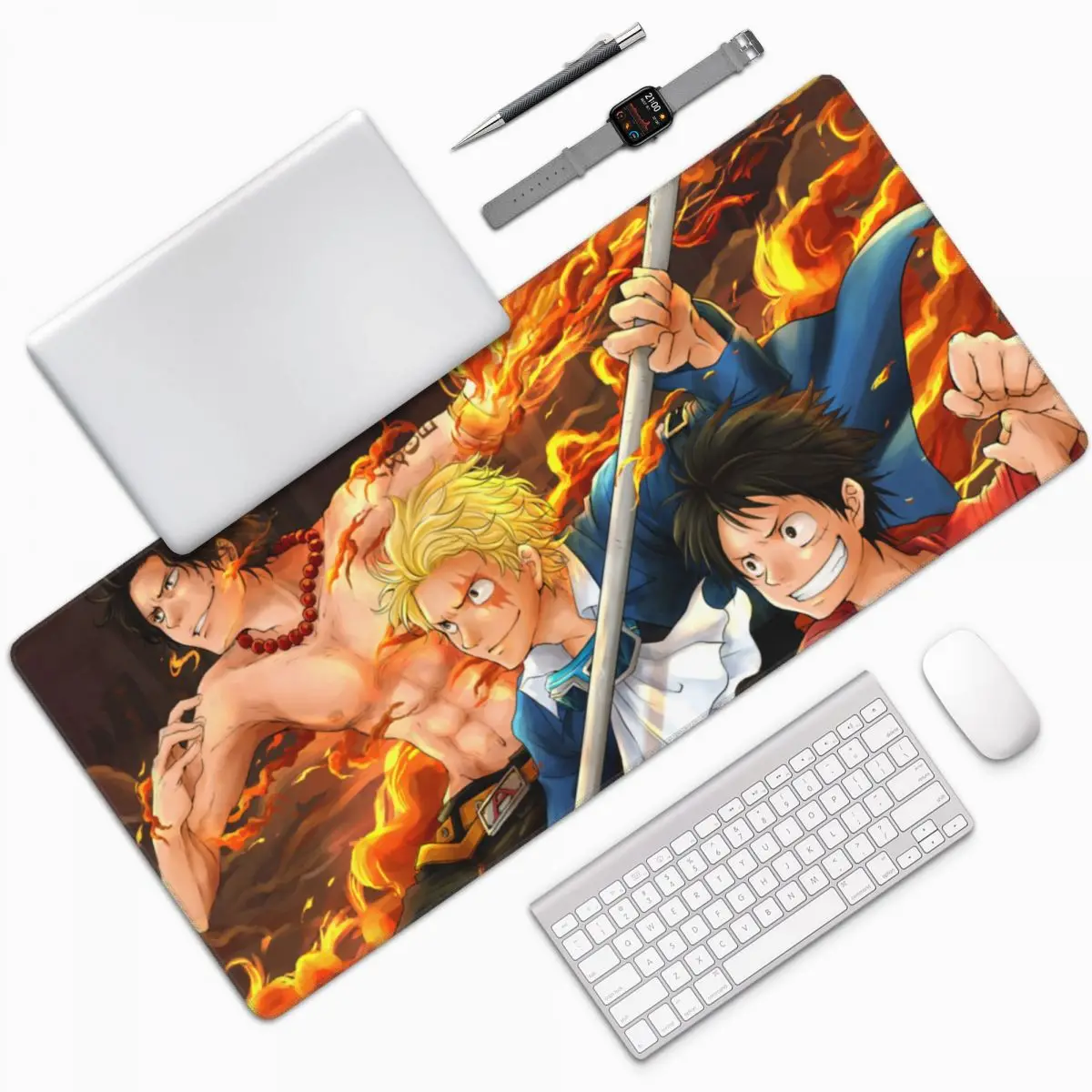 

Portgas D. Ace Monkey D. Luffy Sabo, коврик для мыши для ноутбука, офисные коврики для стола, цельный мультяшный большой резиновый коврик для мыши для компьютера