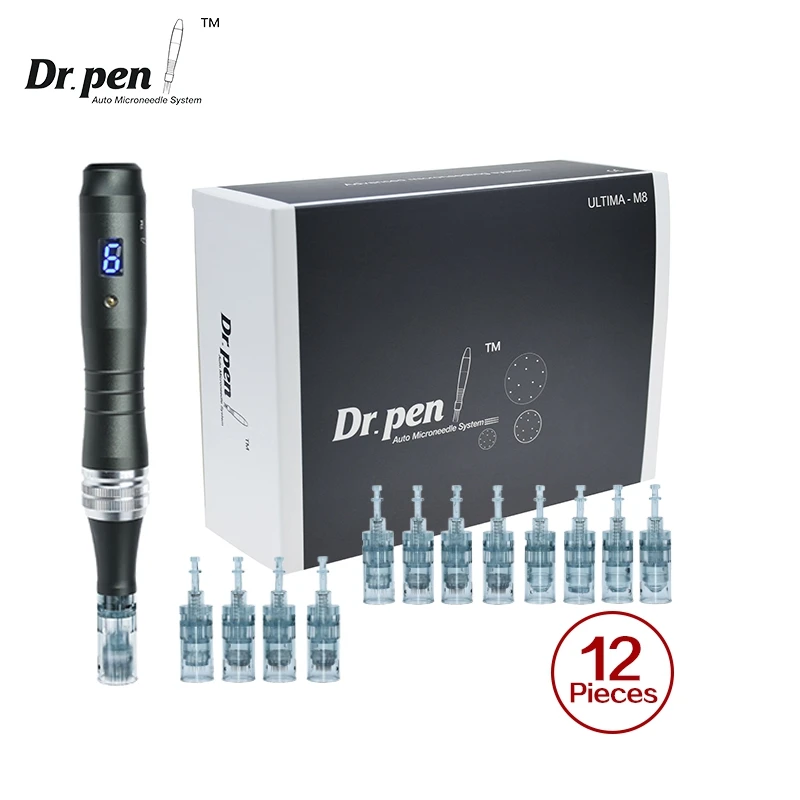 Dr.pen M8 Electric Micro Needle Pen with 12 Cartridges Nano Wireless Skin Care Kit Micro Needle Pen Skin Rejuvenation Machine