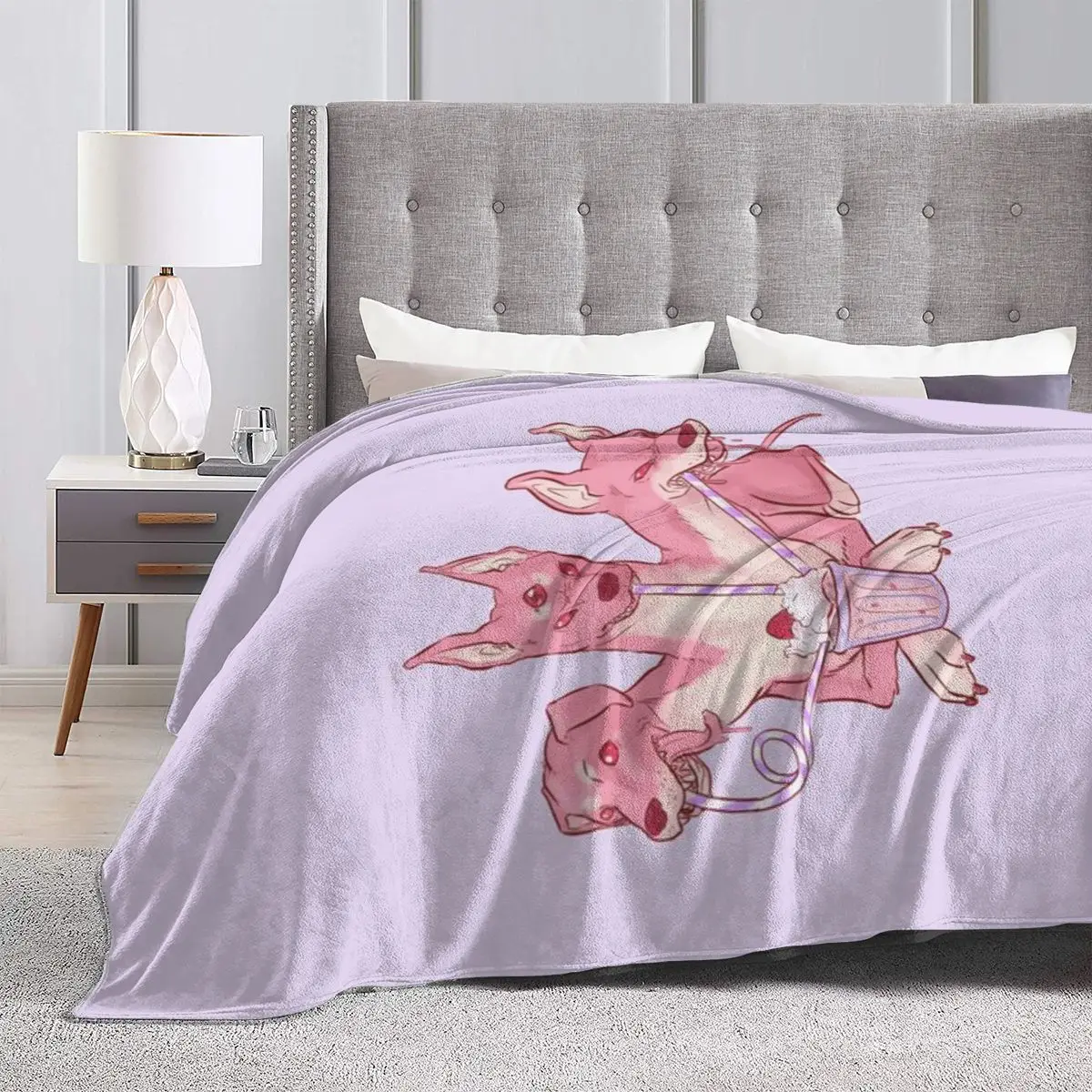 Strawberry Cerberus Ультрамягкое одеяло из микрофлиса