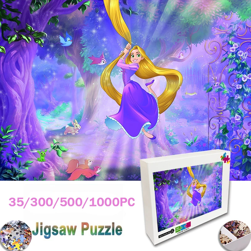 

Disney Rapunzel Tangled Puzzles for Adults Wooden Jigsaw Puzzles 35/300/500/1000 Pcs Educational Decompressing Diy Puzzle Games