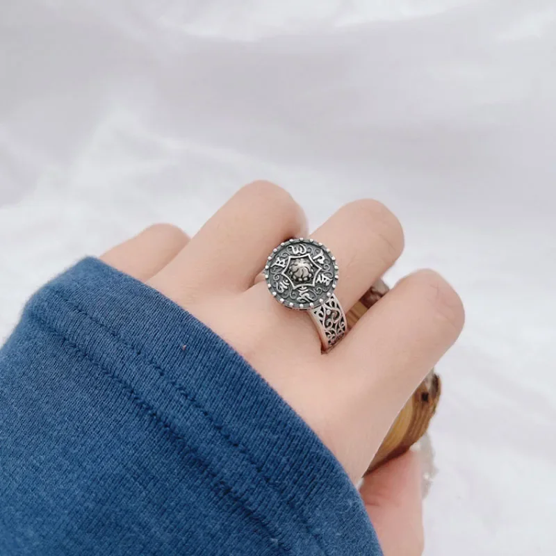 Женское Винтажное кольцо из тайского серебра 925 пробы с шестью истинными словами