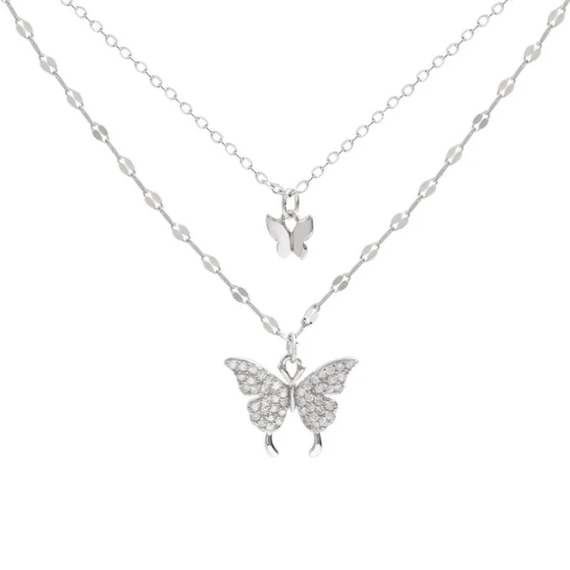 

KYTRD Delysia King Double Butterfly Necklace Clavicle Chain