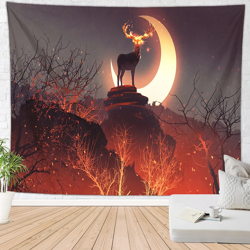 

Волшебный настенный Декор, ткань с принтом, настенный гобелен, домашний декор, настенное одеяло, спальни, гостиной, гобелен с рисунком