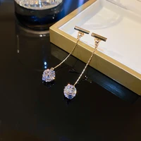 long tassel drop earrings dangly simple ladys zircon crystal balls earrings for women jewelry gifts trendy jewelry 2022