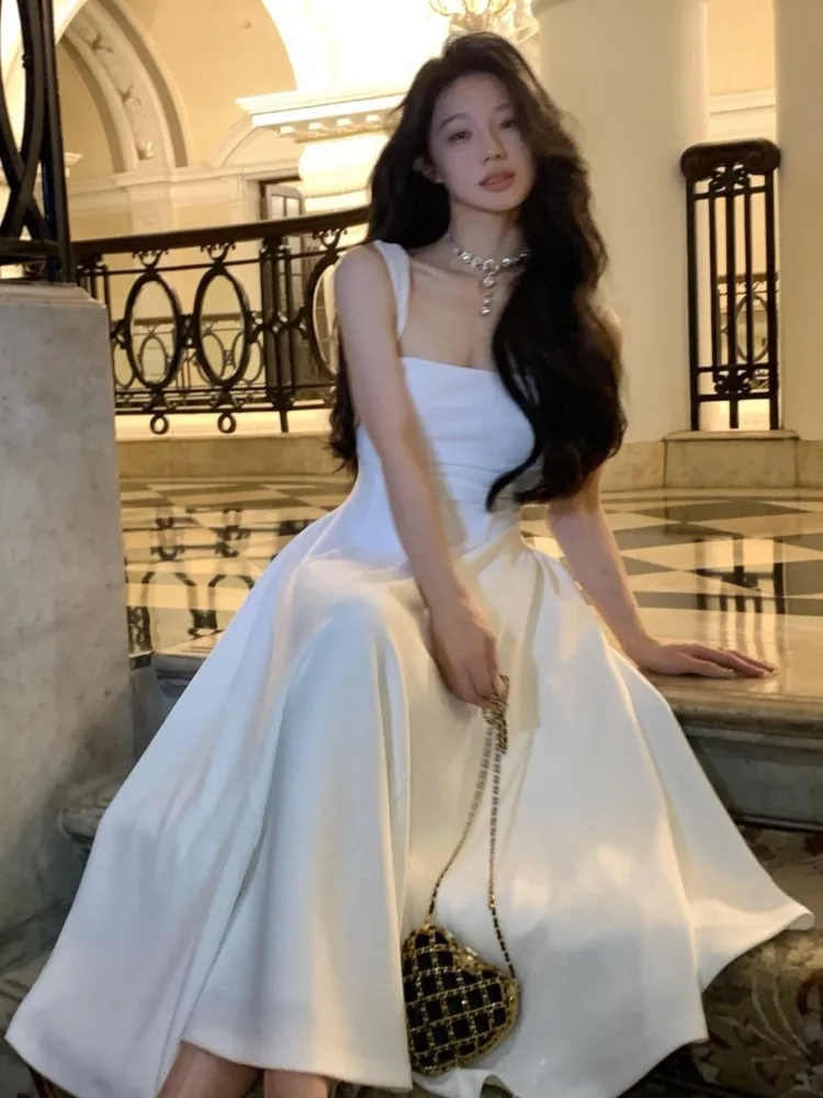 Женское винтажное платье-миди без рукавов элегантное вечернее платье-трапеция в