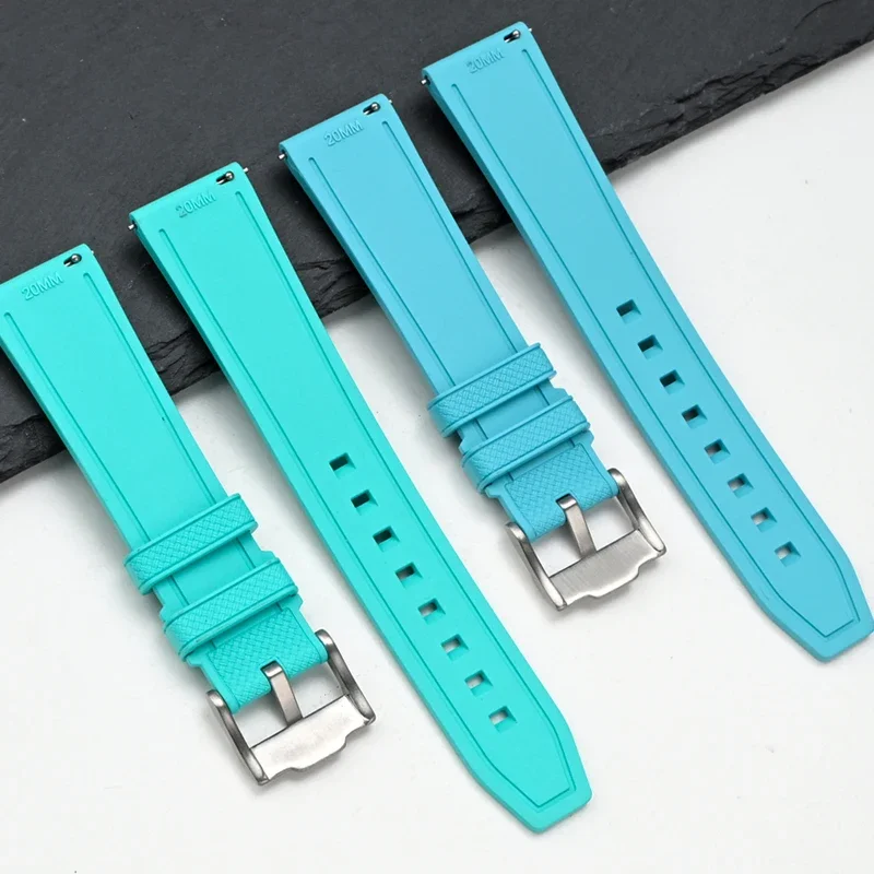 Фото Ремешок из фторкаучука FKM для Omega X Swatch MoonSwatch 20 мм 22 мм, быстросъемная пряжка из нержавеющей стали, ремешок для часов Blancpain №3