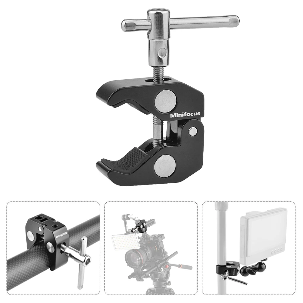 Металлический супер-зажим с двойной шаровой головкой волшебная рукоятка 1/4