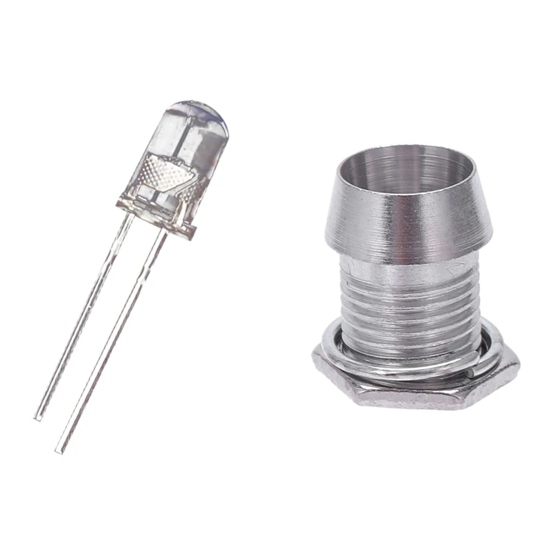 

50 Pcs 5Mm RGB LED Light Emission Diode & 20 Pcs Copper 5Mm Light Emitting Diode LED Holder Mount Panel Display-FS-PHFU