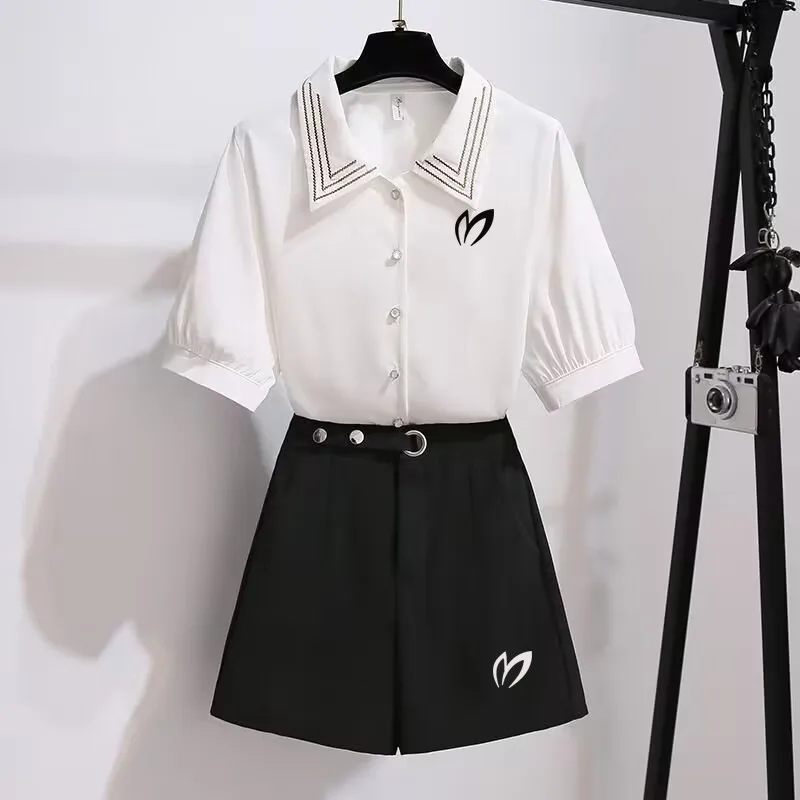 

Golf Women's Set 2023 Summer Golf Slim Fit Casual Shirt Women's High Waist Wide Leg Two Piece Golf Suit