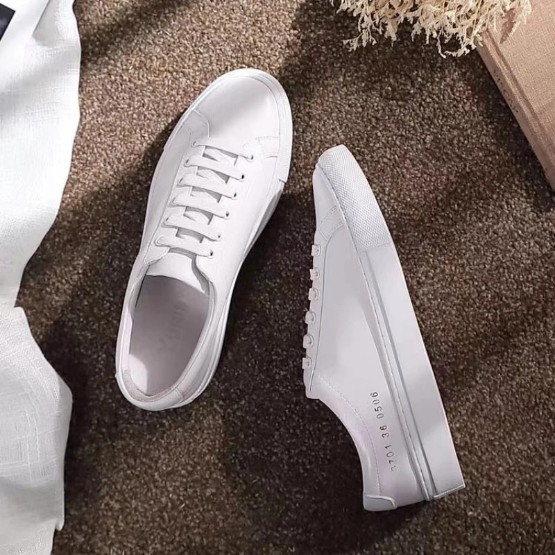 Small White Shoes 2023 New Spring Lace-Up Flat-Bottom Leisure Morning Running Soft-Soled Campus Students Single Shoes Women
