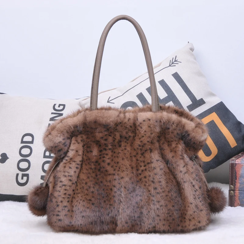 

2022 Luxury Women's Fur Bags. Printed Women's Soft Mink Bag. Elegant Luxuy Minimalist Style Ladies Habdbag