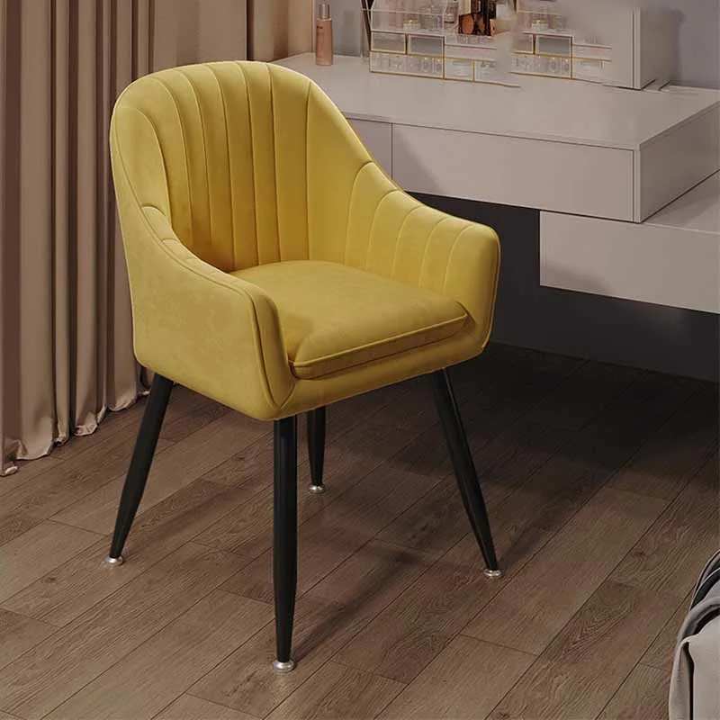 

Designer Modern Dining Chairs Makeup Comfortable Unique Single Chairs Fashion Yellow Lazy Meubles De Salon Household Essentials