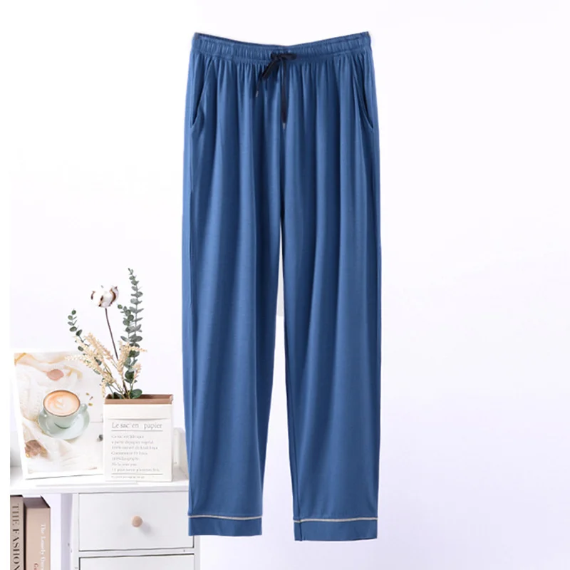 

Lightweight Men's Bamboo Fiber Viscose Bottom Ultra-Soft Jersey Knit Pajama Pants Lounge Trousers Nightwear Men Sleeping Wear