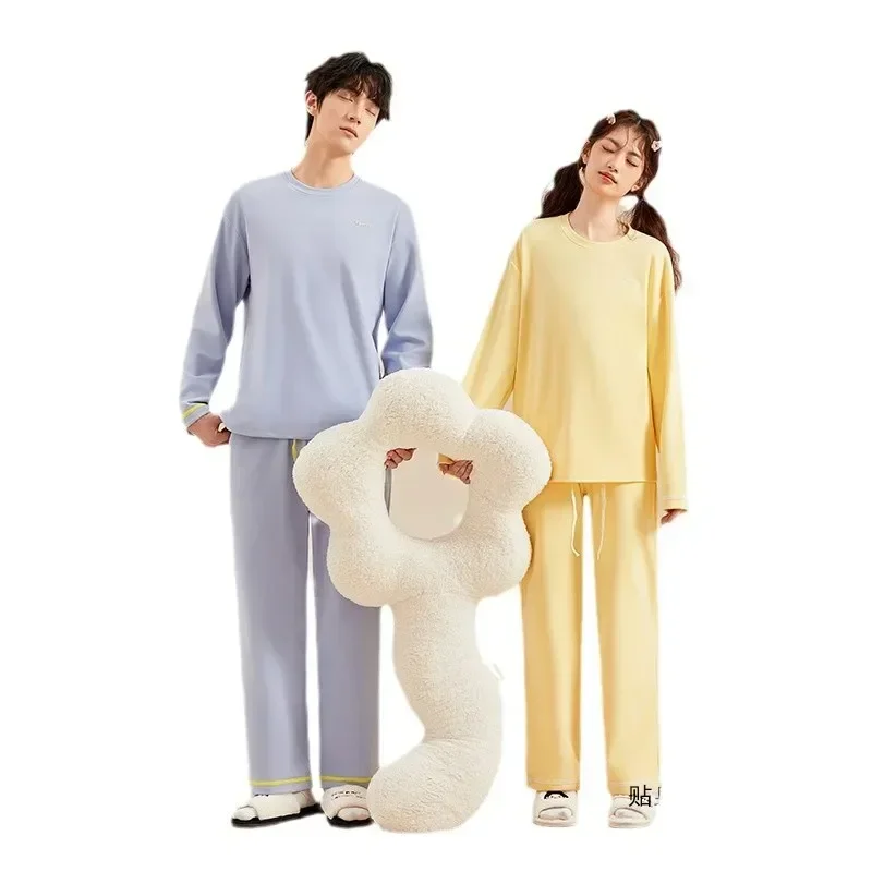 Новый мужской и женский легкий теплый пижамный комплект осенне-зимний