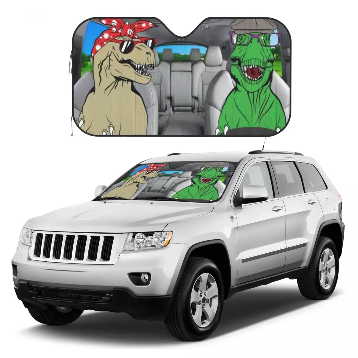 

GearhumanD Saurus Rex Family Sunshades Reflector Anti Uv Custom Funny Car Sunshade Sun Shade