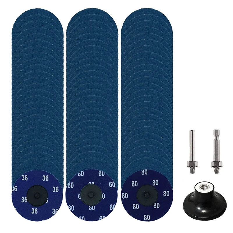 

75 Pcs 3 Inch Quick Change Discs Set Zirconia Sanding Discs With 1/4 Inch Holder Grinder Sanding Discs For Grind Polish