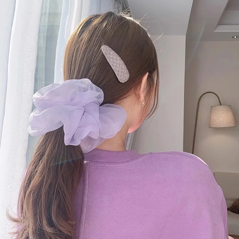 

Organza Korean Hair Bands Transparent Hair Ties Large Intestine Headrope Jewelry Hair Accessories for Girls резинки для волос
