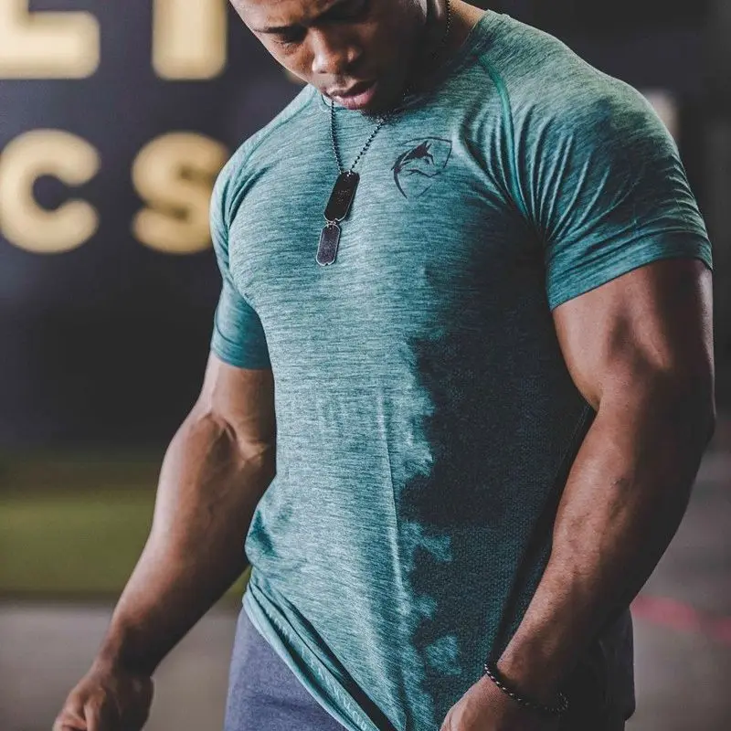 

Summer New Fashion Men's T-Shirt Jogger Muscle Fitness Men's Short Sleeve Workout Sportswear Bodybuilding Tops