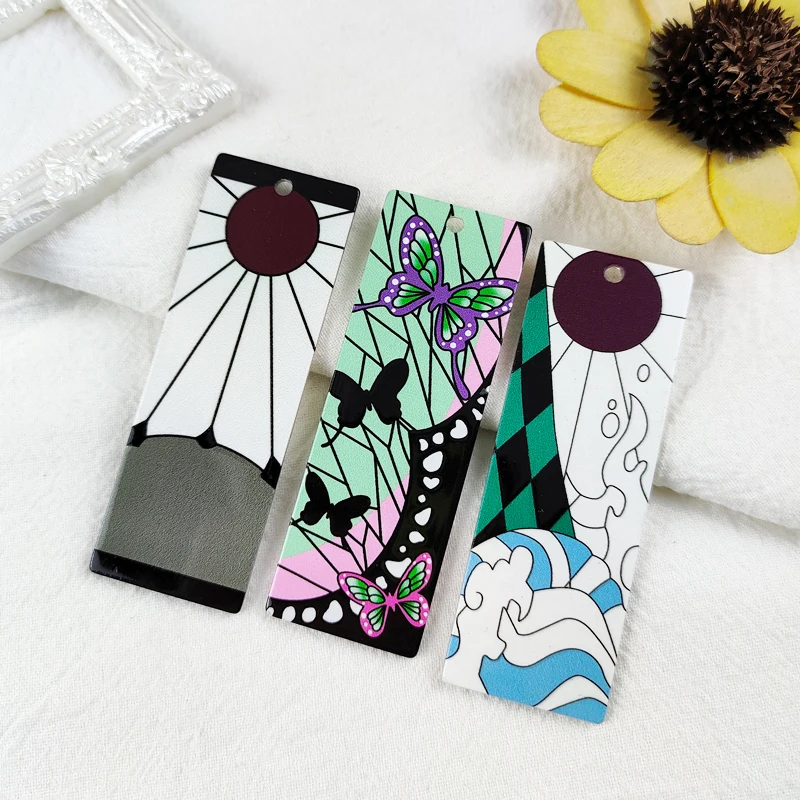 

MuhNa 10pcs 71*25 MM Rectangle Charms Flatback Acrylic Cartoon Cosplay Jewlery Findings For Earring Necklace Diy Making