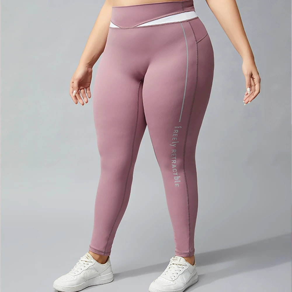 Plus Size Leggings Women Nylon Elastic Waist Quick-drying Pants Fitness Running Tights Casual Full Length Sweatpants
