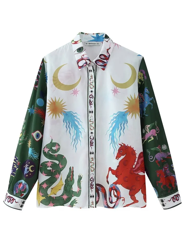 Женская рубашка с цветочным принтом