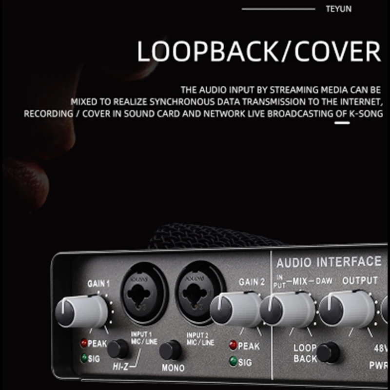 SENNESAI Q24 Audio Interface Sound Card with Monitoring,Electric Guitar Live Recording Singing Equipment Professional For Studio