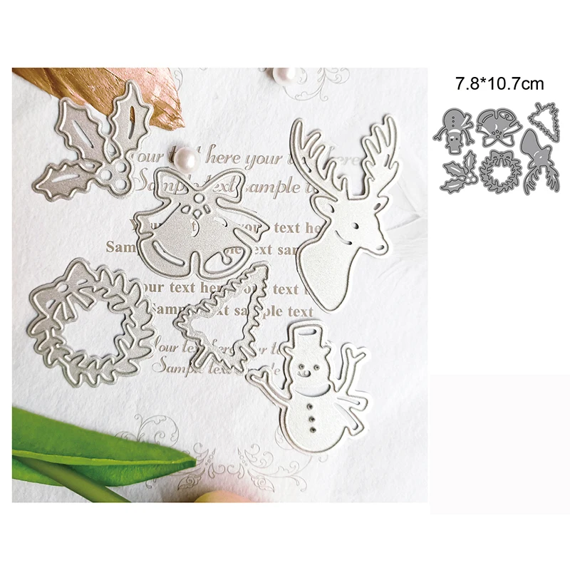 

6pc Set Christmas Snowflake Tree Deer New Arrival 2023 Metal Cutting Dies DIY Snowmen Scrapbooking Album Crafts Cards Mould