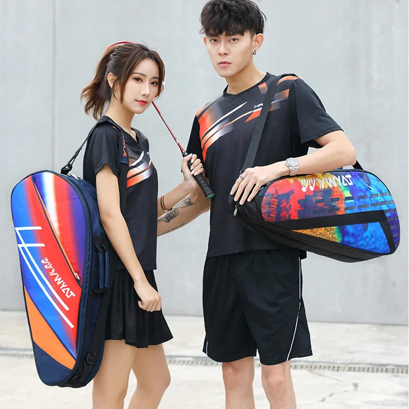 YWYAT Badminton Bag for 3 Rackets Waterproof Large Capacity Shoulder Sport Bags with Shoe Comparment