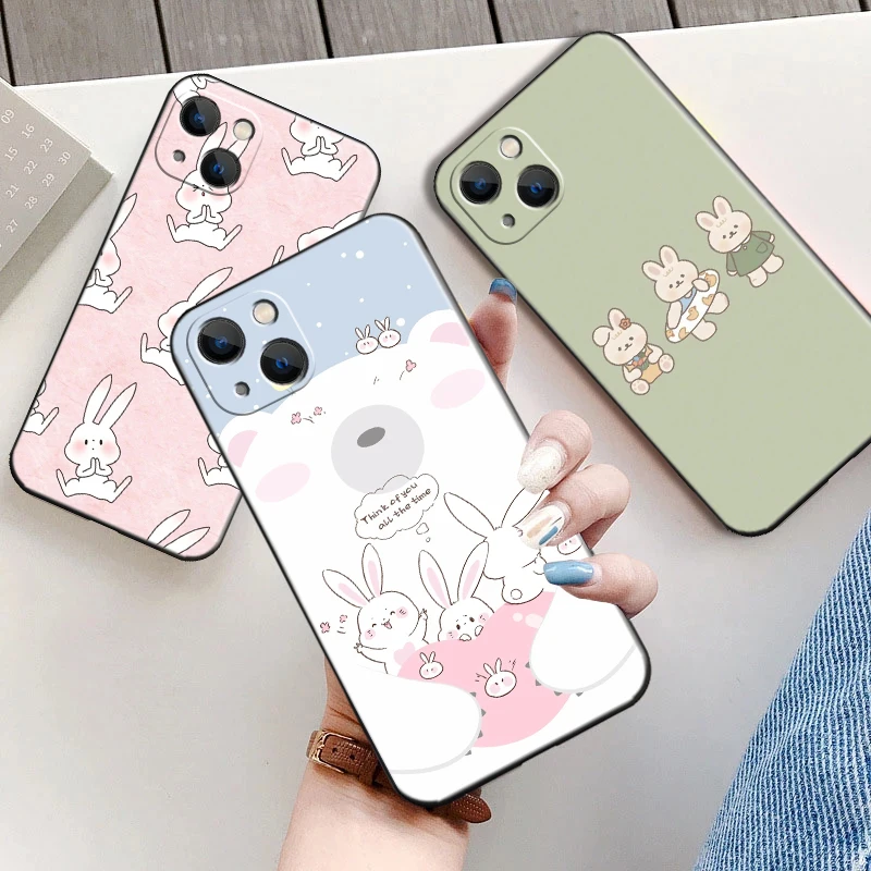 

Cute Animals For Apple iPhone 13 12 11 Pro 12 13 Mini X XR XS Max SE 5 6 6s 7 8 Plus Phone Case Black Silicone Cover Funda