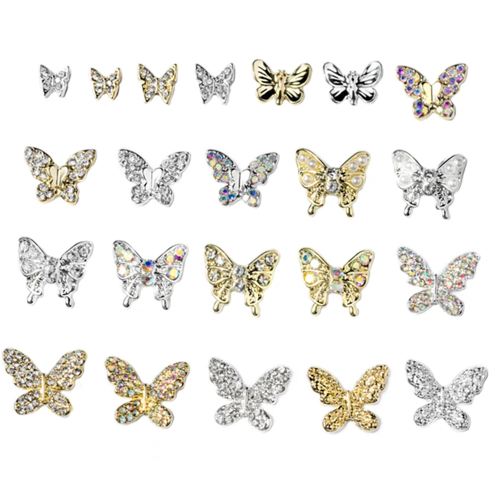 

22pcs Nail Jewels Nail Gems Manicure Decoration Butterflies Nail Charms Manicure Charms Nail Charms Nail Supplies