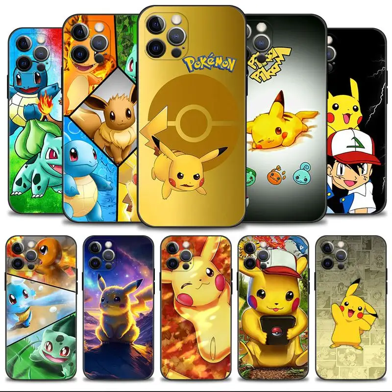 

Anime Pokemon Pikachu Phone Case For Apple iPhone 11 14 13 12 Pro Max 13 12 Mini XS Max XR X 7 8 Plus Silicone Cover