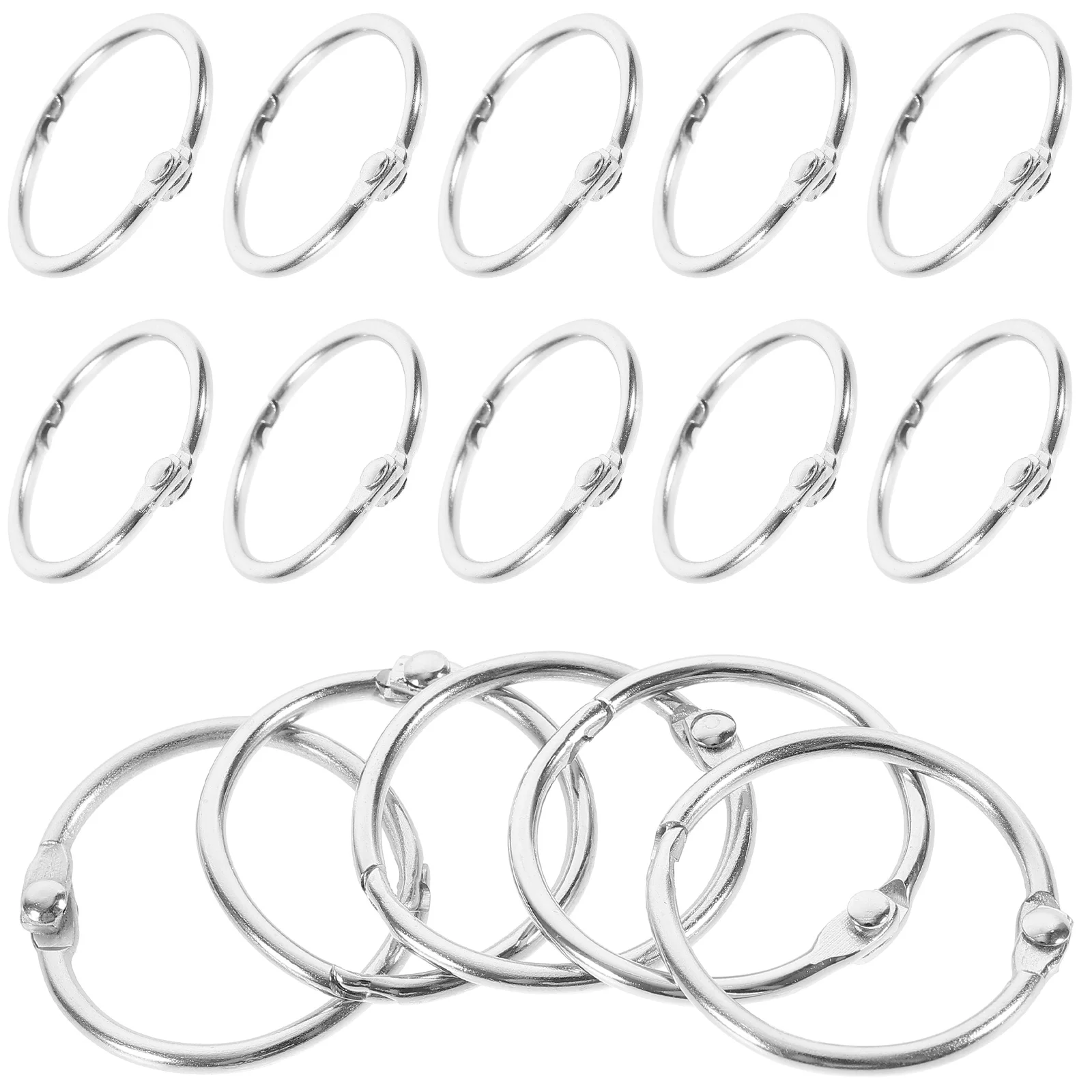 

20 Pcs Key Ring Binding Rings Binder Clip Office Supplies Buckle Leaf Index Cards Metal Book