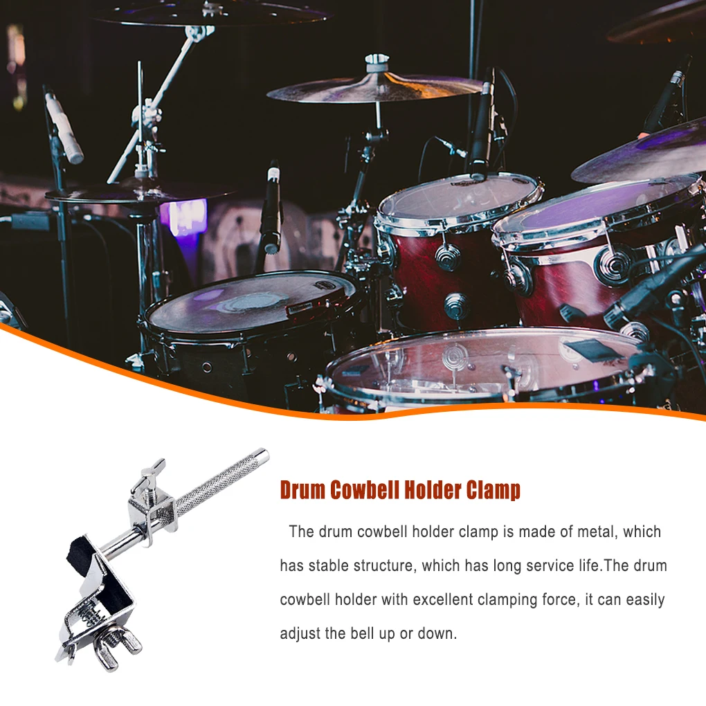 

Drum Cowbell Holder Clamp Professional Percussion Musical Instrument Support Clip Portable Hardware Repairing Parts