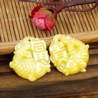 1pc richness wealth lucky fish shell pendant natural yellow mother of pearl charms for diy necklace earrings jewelry making
