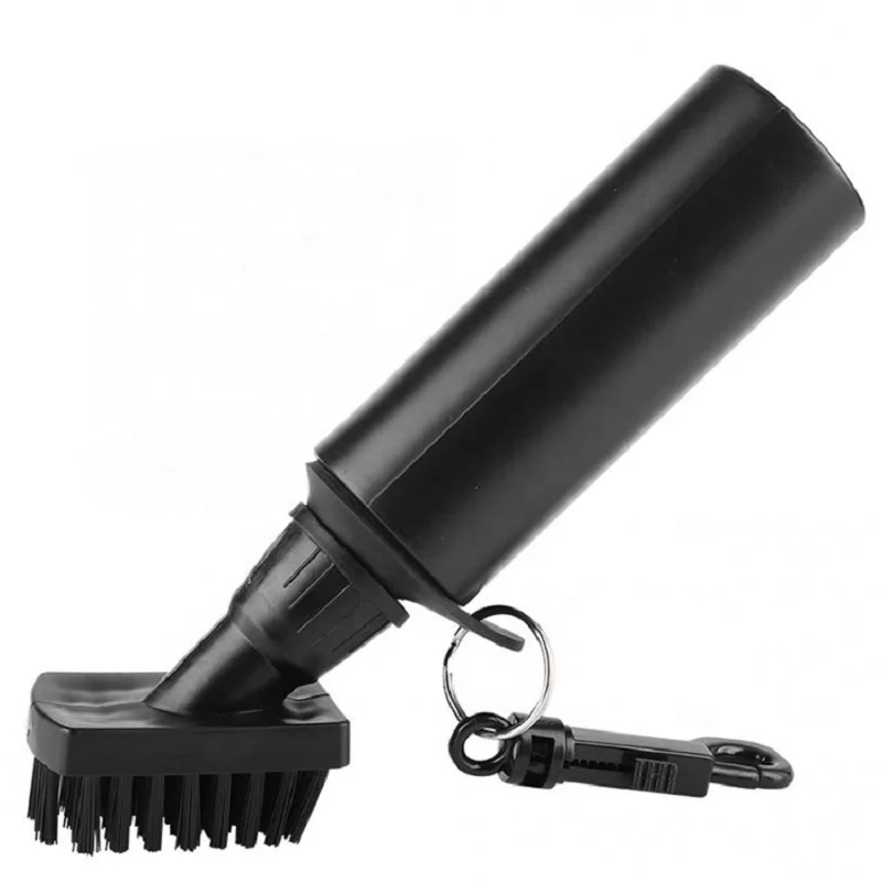 HOW TRUE Wholesale Cleaner Tool Accessories Black Plastic Golf Club Cleaning Brush With Water Spray Bottle Water Storage